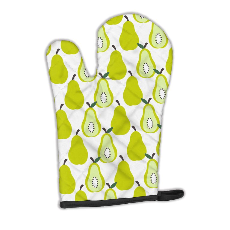 Pears on White Oven Mitt