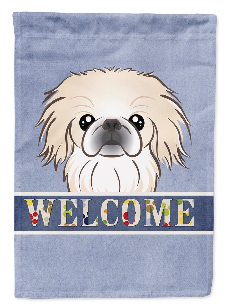 Pekingese Welcome Garden Flag 2-Sided 2-Ply