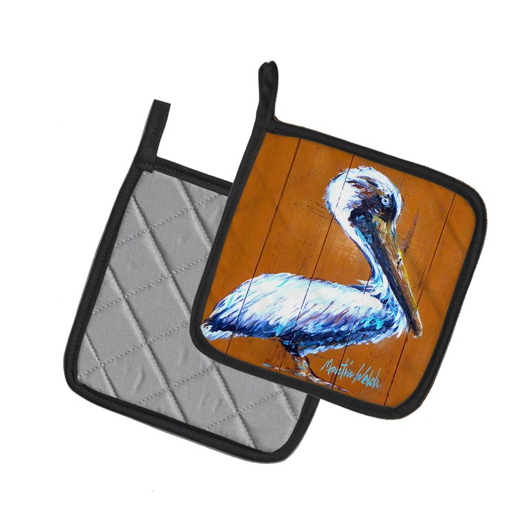 Pelican Hangin In Pair of Pot Holders