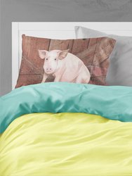 Pig at the barn door Fabric Standard Pillowcase