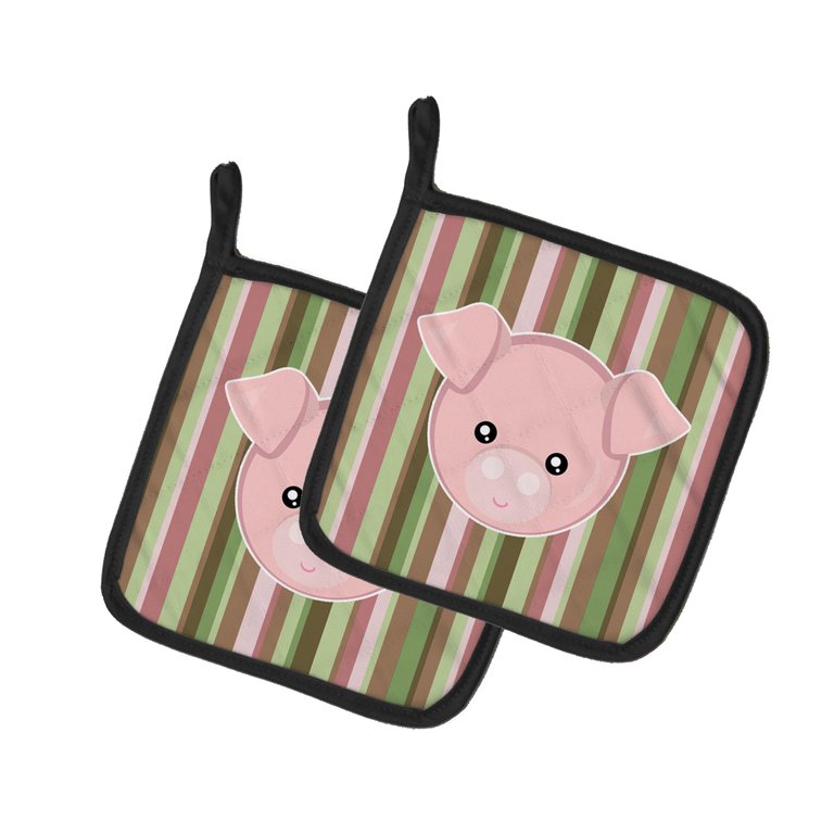 Pig Face Pair of Pot Holders