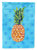 Pineapple Blue Polkadot Garden Flag 2-Sided 2-Ply