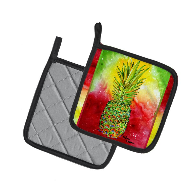 Pineapple Bright Colors Pair of Pot Holders