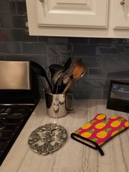 Pineapples on Pink Oven Mitt