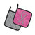 Pink Ribbon for Breast Cancer Awareness Pair of Pot Holders