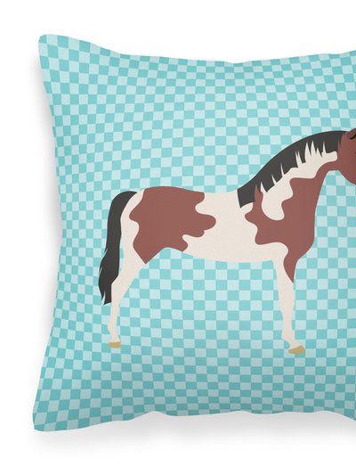 Caroline's Treasures Pinto Horse Blue Check Fabric Decorative Pillow product