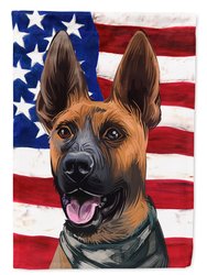 Plott Hound Dog American Flag Garden Flag 2-Sided 2-Ply