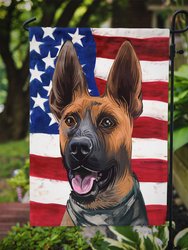 Plott Hound Dog American Flag Garden Flag 2-Sided 2-Ply