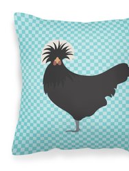 Polish Poland Chicken Blue Check Fabric Decorative Pillow