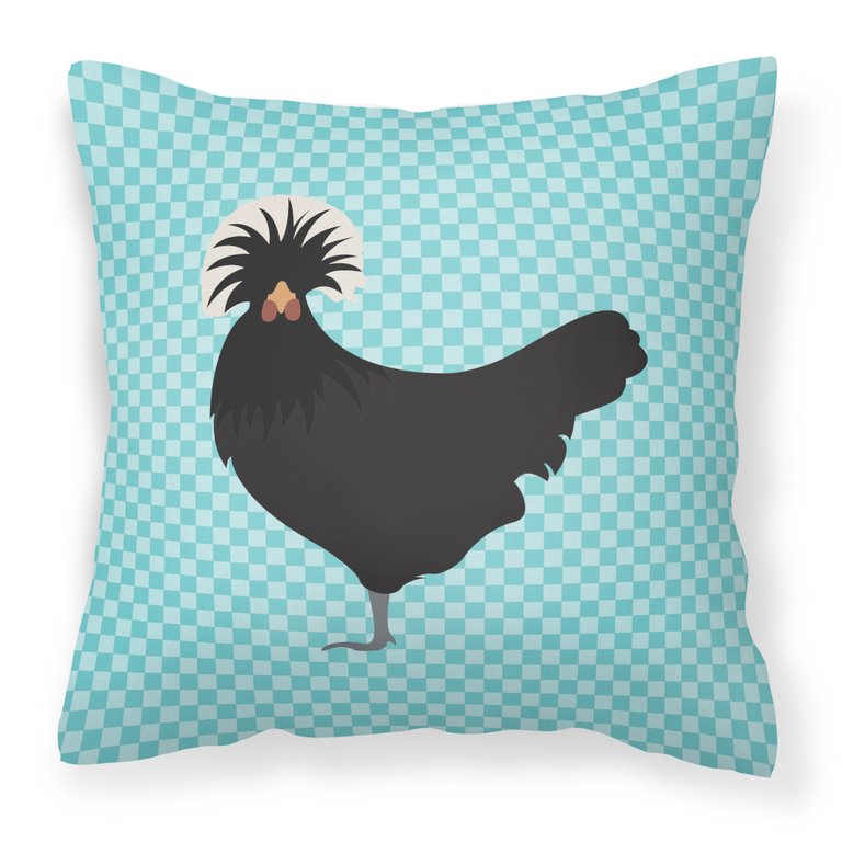 Polish Poland Chicken Blue Check Fabric Decorative Pillow