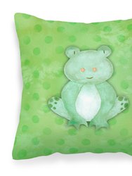 Polkadot Frog Watercolor Fabric Decorative Pillow