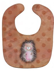 Polkadot Hedgehog Watercolor Baby Bib
