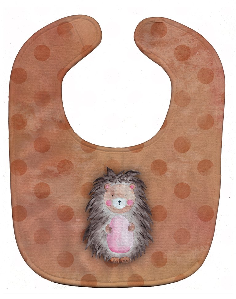 Polkadot Hedgehog Watercolor Baby Bib