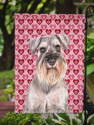 Polyester Hearts Love and Valentine's Day Schnauzer Garden Flag 2-Sided 2-Ply