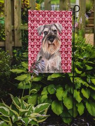 Polyester Hearts Love and Valentine's Day Schnauzer Garden Flag 2-Sided 2-Ply