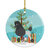 Poodle Merry Christmas Tree Ceramic Ornament