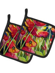 Poppies Pair of Pot Holders