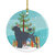 Portuguese Water Dog Merry Christmas Tree Ceramic Ornament