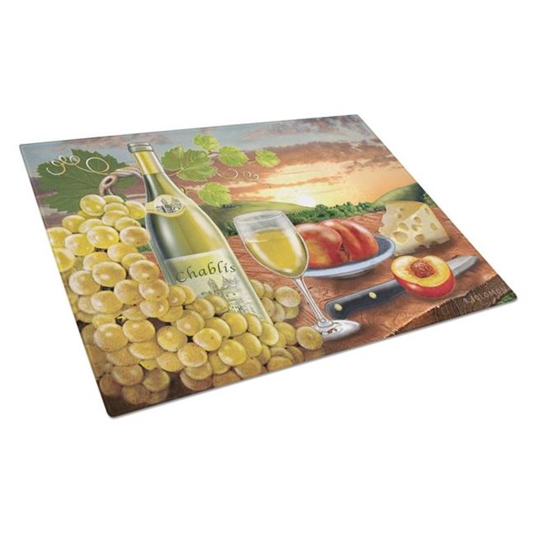 PRS4028LCB Chablis, Peach, Wine & Cheese Glass Cutting Board - Large