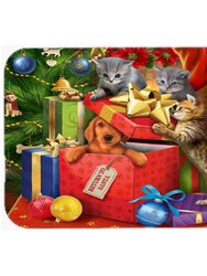 PTW2010LCB Kittens Return Puppy To Santa Claus Glass Cutting Board, Large
