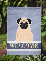 Pug Fawn Welcome Garden Flag 2-Sided 2-Ply