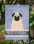 Pug Fawn Welcome Garden Flag 2-Sided 2-Ply