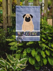 Pug Fawn Welcome Garden Flag 2-Sided 2-Ply