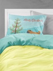 Pug Merry Christmas Tree Fabric Standard Pillowcase