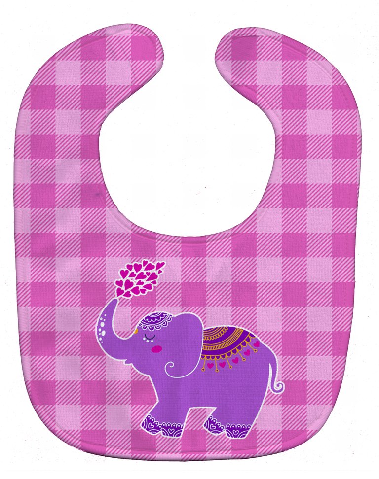 Purple Elephant Baby Bib