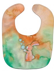 Rabbit and Bubbles Watercolor Baby Bib