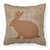 Rabbit Burlap and Brown Fabric Decorative Pillow