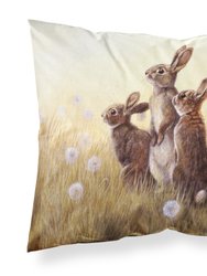 Rabbits in the Dandelions Fabric Standard Pillowcase
