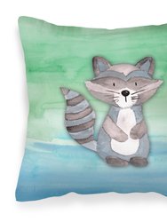 Raccoon Watercolor Fabric Decorative Pillow