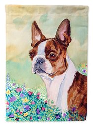 Red And White Boston Terrier Garden Flag 2-Sided 2-Ply