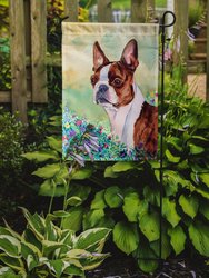 Red And White Boston Terrier Garden Flag 2-Sided 2-Ply