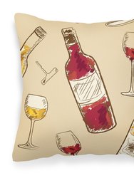 Red and White Wine Fabric Decorative Pillow