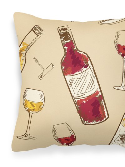 Caroline's Treasures Red and White Wine Fabric Decorative Pillow product