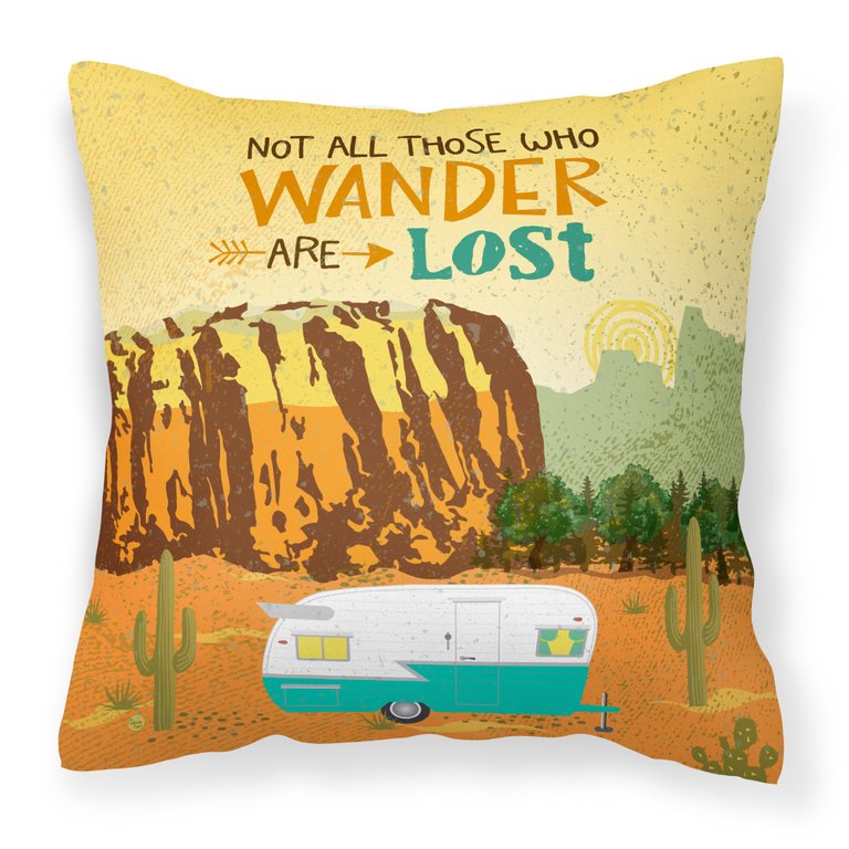 Retro Camper Camping Wander Fabric Decorative Pillow