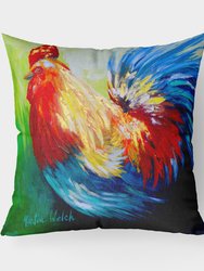 Rooster Chief Big Feathers Fabric Decorative Pillow