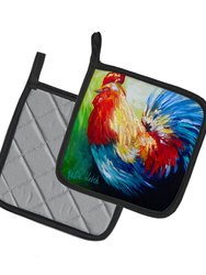 Rooster Chief Big Feathers Pair of Pot Holders