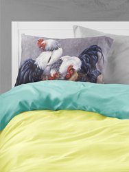 Roosters Roosting Fabric Standard Pillowcase