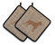 Rottweiler Burlap and Brown BB1083 Pair of Pot Holders