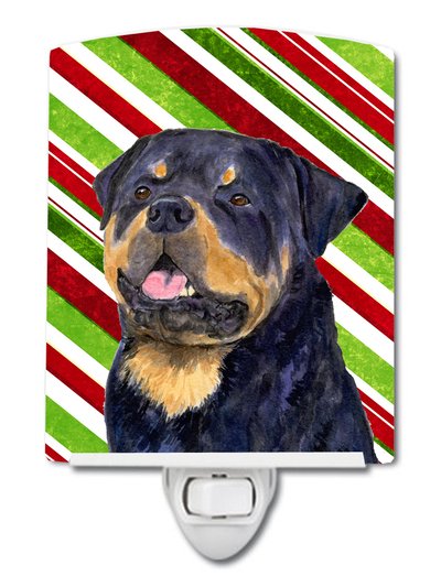 Caroline's Treasures Rottweiler Candy Cane Holiday Christmas Ceramic Night Light product