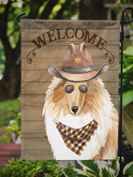 Rough Collie Country Dog Garden Flag 2-Sided 2-Ply