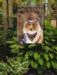 Rough Collie Country Dog Garden Flag 2-Sided 2-Ply