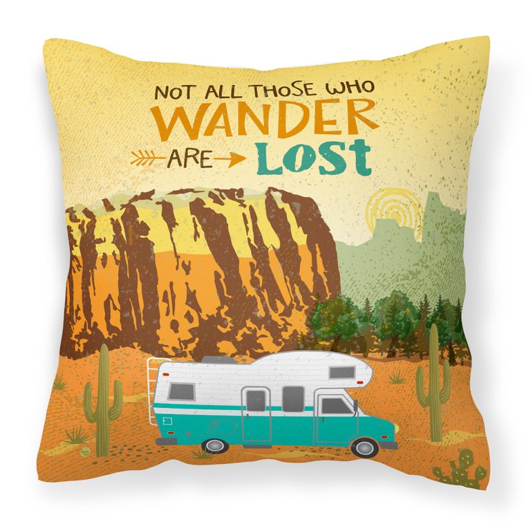 RV Camper Camping Wander Fabric Decorative Pillow