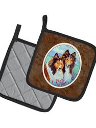 Sable Shelties Double Trouble  Pair of Pot Holders