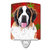 Saint Bernard Red Green Snowflake Christmas Ceramic Night Light