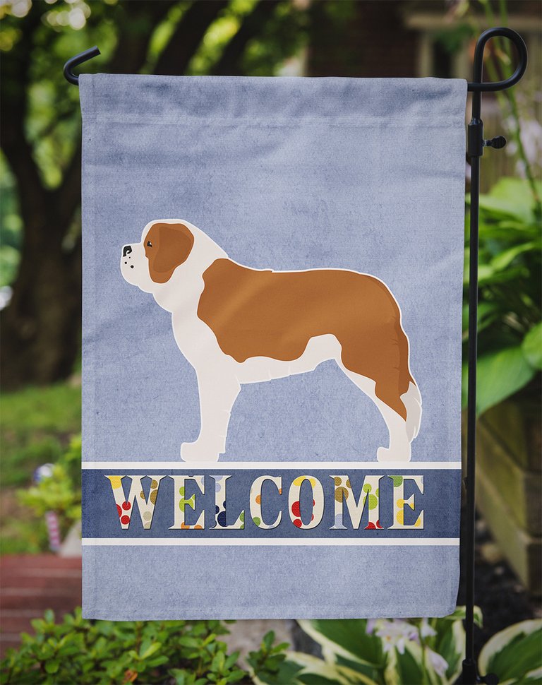 Saint Bernard Welcome Garden Flag 2-Sided 2-Ply