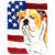 SC9002LCB 15 x 12 Inch USA American Flag With Bulldog English Glass Cutting Board - Large